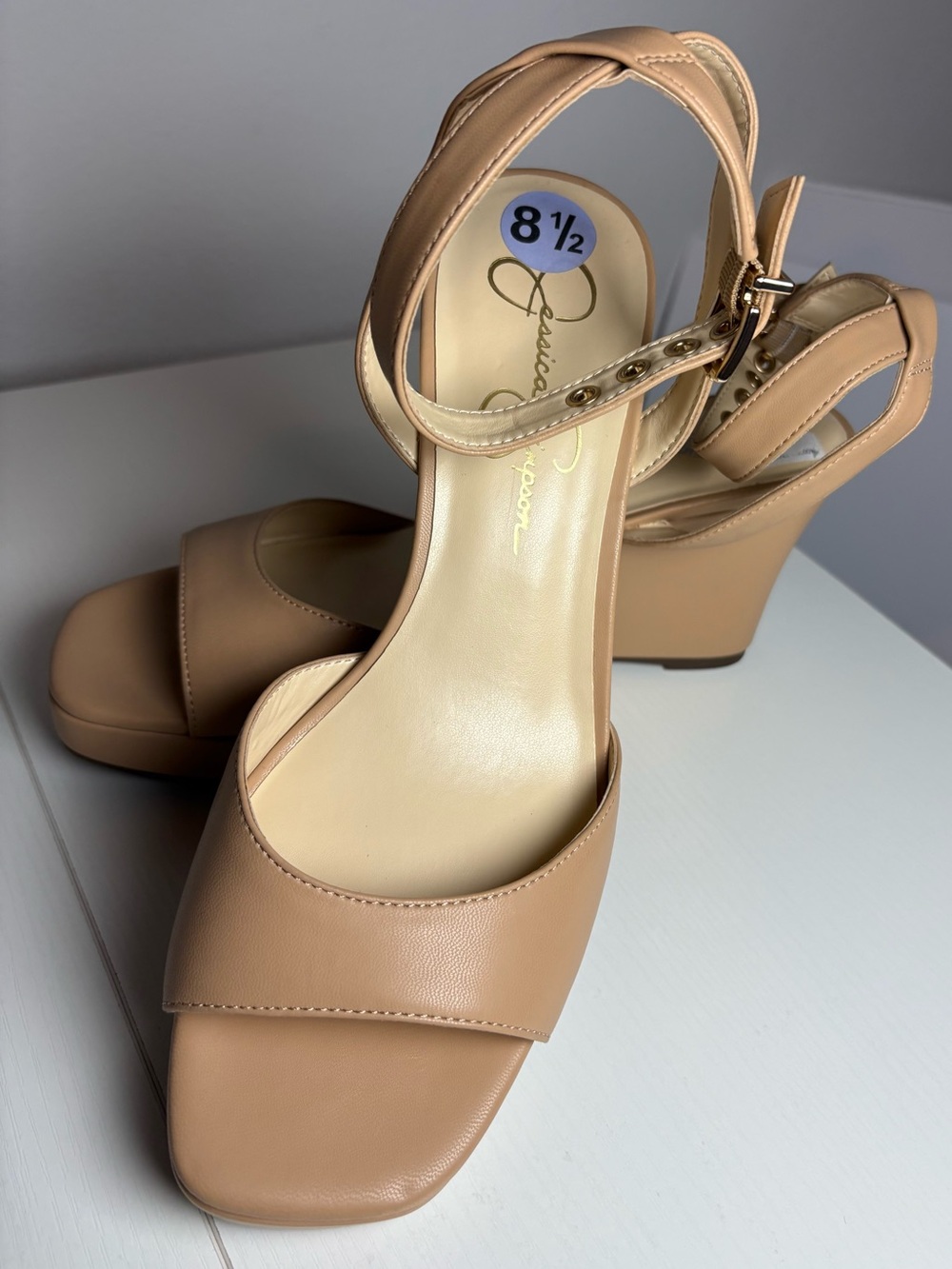 Jessica Simpson Tan Platform Wedge Sandals